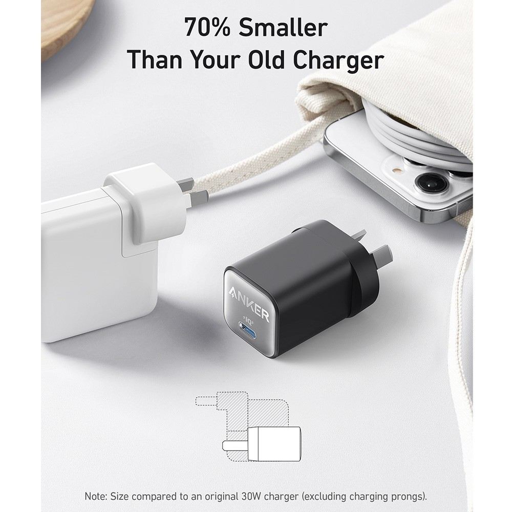 30W Anker Charger 511 Nano Black