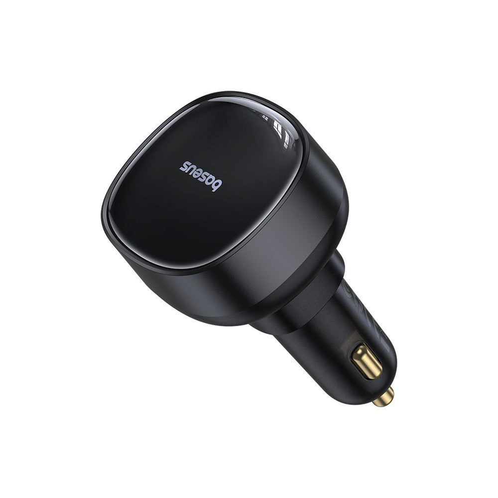 60W Fast Charger Car 12V Adapter with Retractable Type C Cable plus USB Output