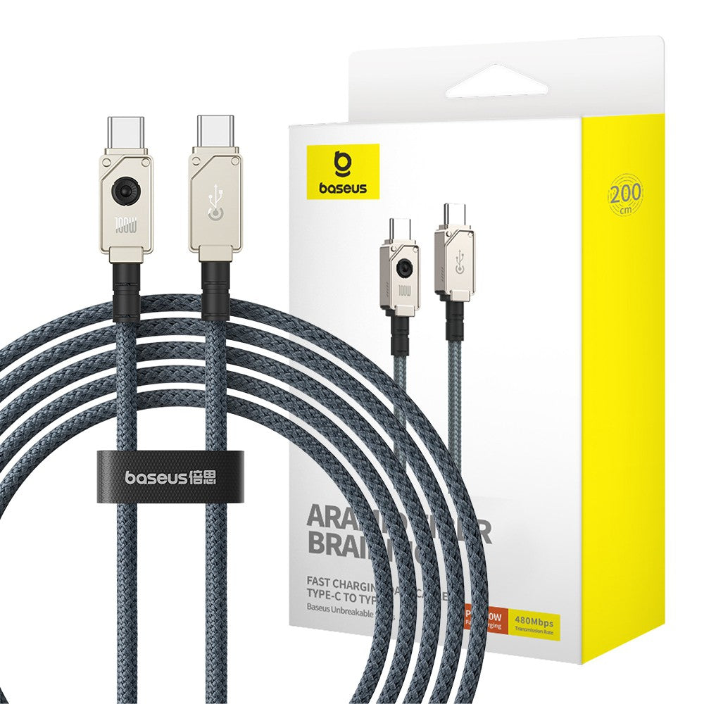 Baseus 100 Watts Super Fast Charge Military Grade F12 Aramid Fibre Cable Type-C to C