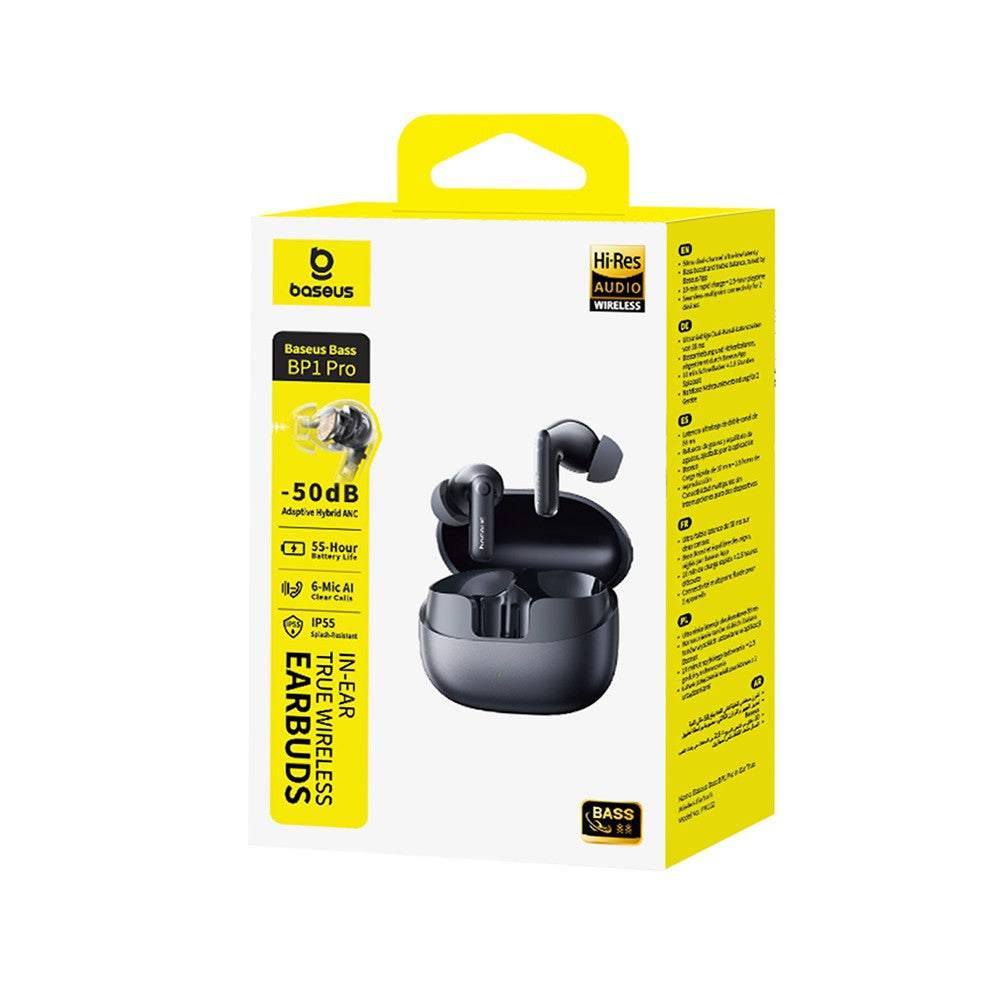 Baseus BP1 Pro ANC Earbuds - Noise Cancelling with 6 MIC AI, Hi-Res Sound, BASS, 55H Battery This is EXCELLENT!