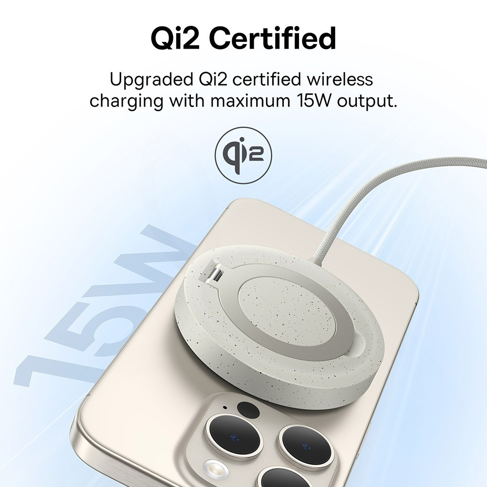 Mini4 Magnetic Wireless Charger 15W 2 in 1 with Built in Stand (Qi2 Certified)