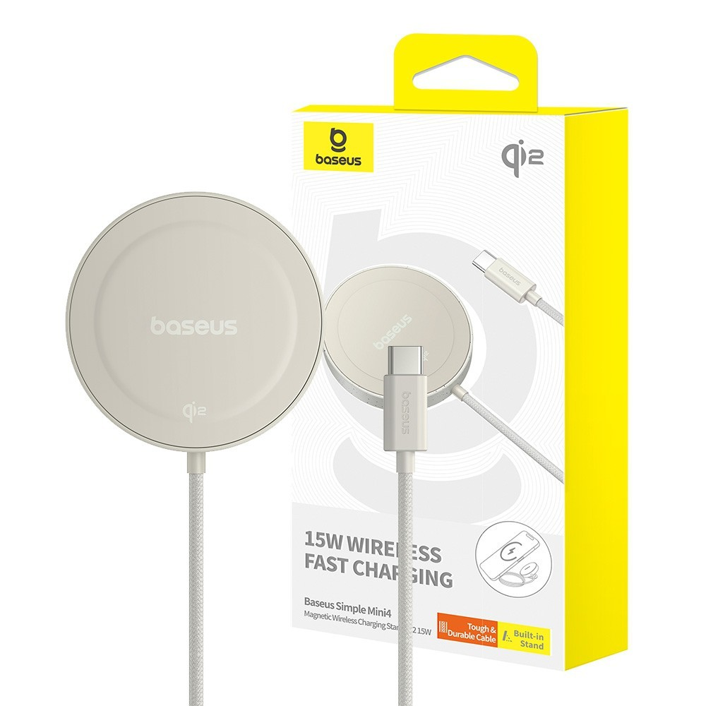 Mini4 Magnetic Wireless Charger 15W 2 in 1 with Built in Stand (Qi2 Certified)