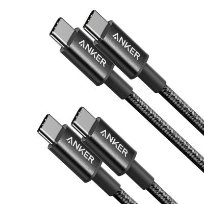 2 Pack 60 Watts Quick Charge Double Braided Cable Type C to C