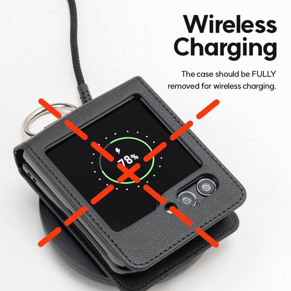 Samsung Galaxy Z Flip6 Case with Integrated Ring and Card Holder