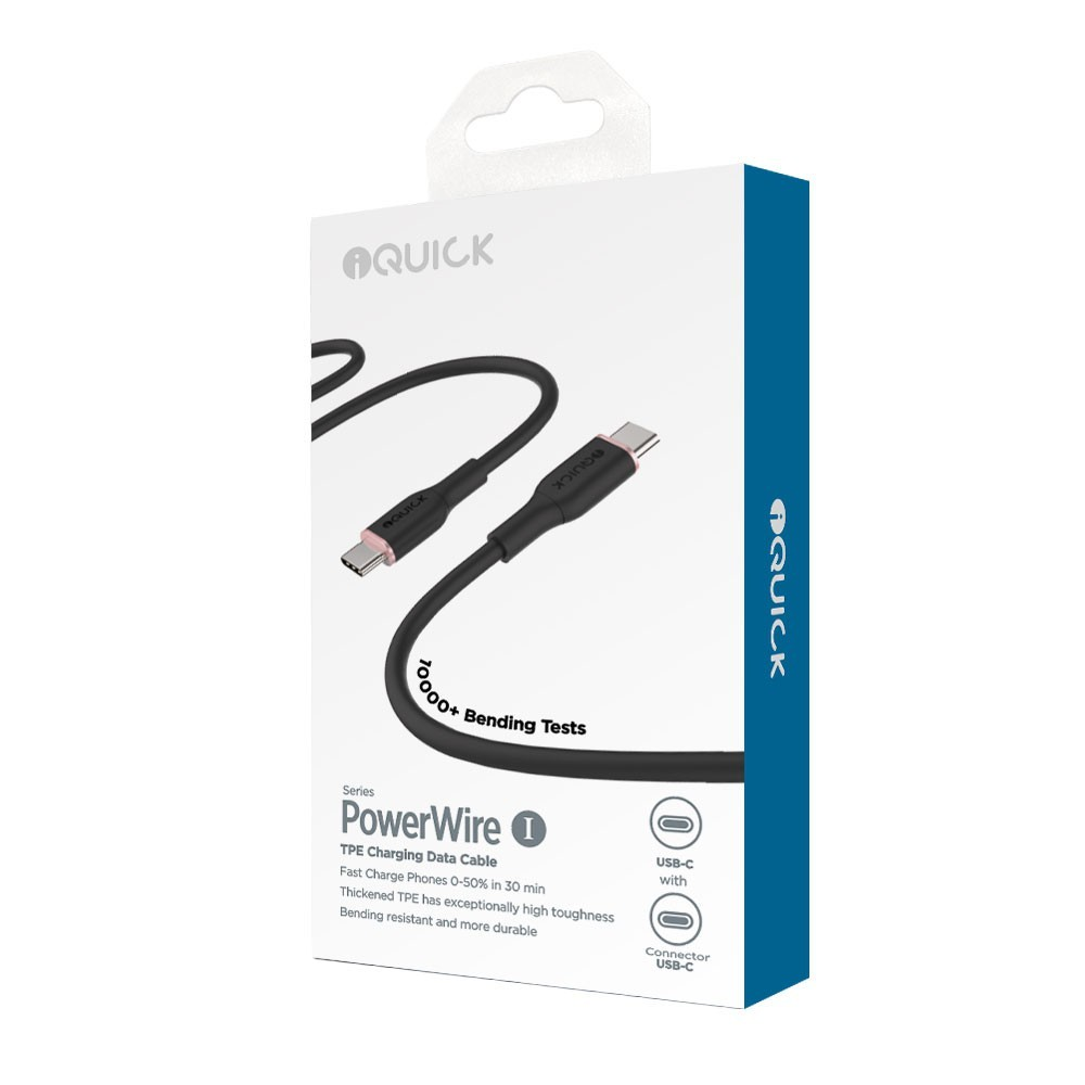2 meters Type C to C PowerWire 60W Charge and Data Cable (Compatible for Android iPhone 15/16 Series)