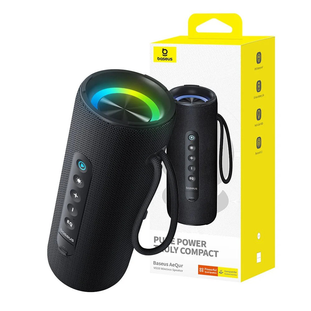 Baseus IPX5 AeQur RGB Portable Wireless Speaker (15 Hours Play Time)