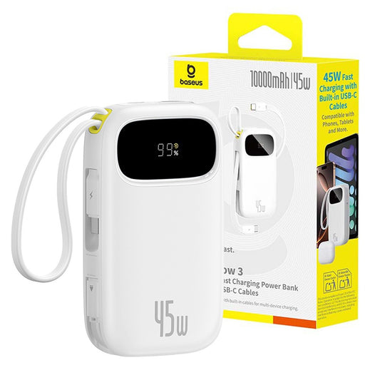 Baseus 45 Watt Dual Integrated Cable Portable Fast Charger 10,000mAh