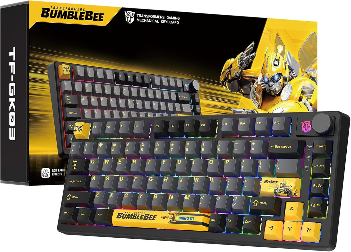 Transformers Mechanical Keyboard RGB Bumblebee Autobot (81 Keys Layout) PLUS Bundle Options