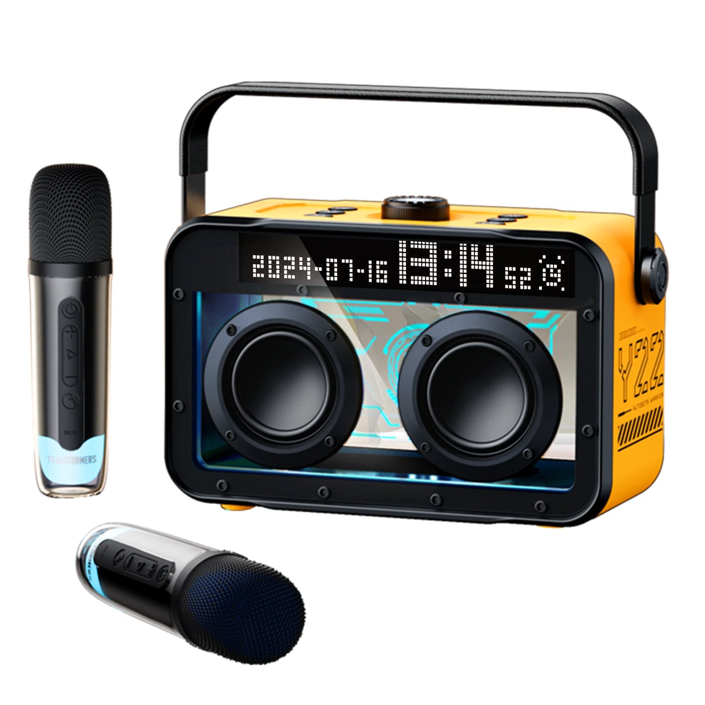 Transformers Portable Karaoke Party Speaker with Dual Wireless Microphones (Bumblebee TF-Y22)